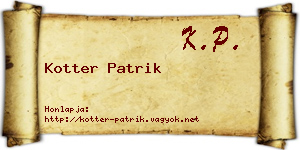 Kotter Patrik névjegykártya